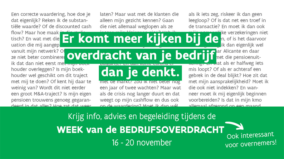 Affiche Week van de Bedrijfsoverdracht 2020