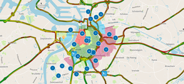 kaart van project 'Slim naar Antwerpen'