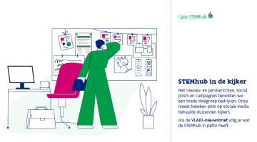 STEMhub in de kijker Met nieuws- en persberichten, social posts en campagnes bereikten we een brede doelgroep bedrijven. Onze meest bekeken post op sociale media behaalde duizenden kijkers.  Via de VLAIO-nieuwsbrief volg je wat de STEMhub in petto heeft.